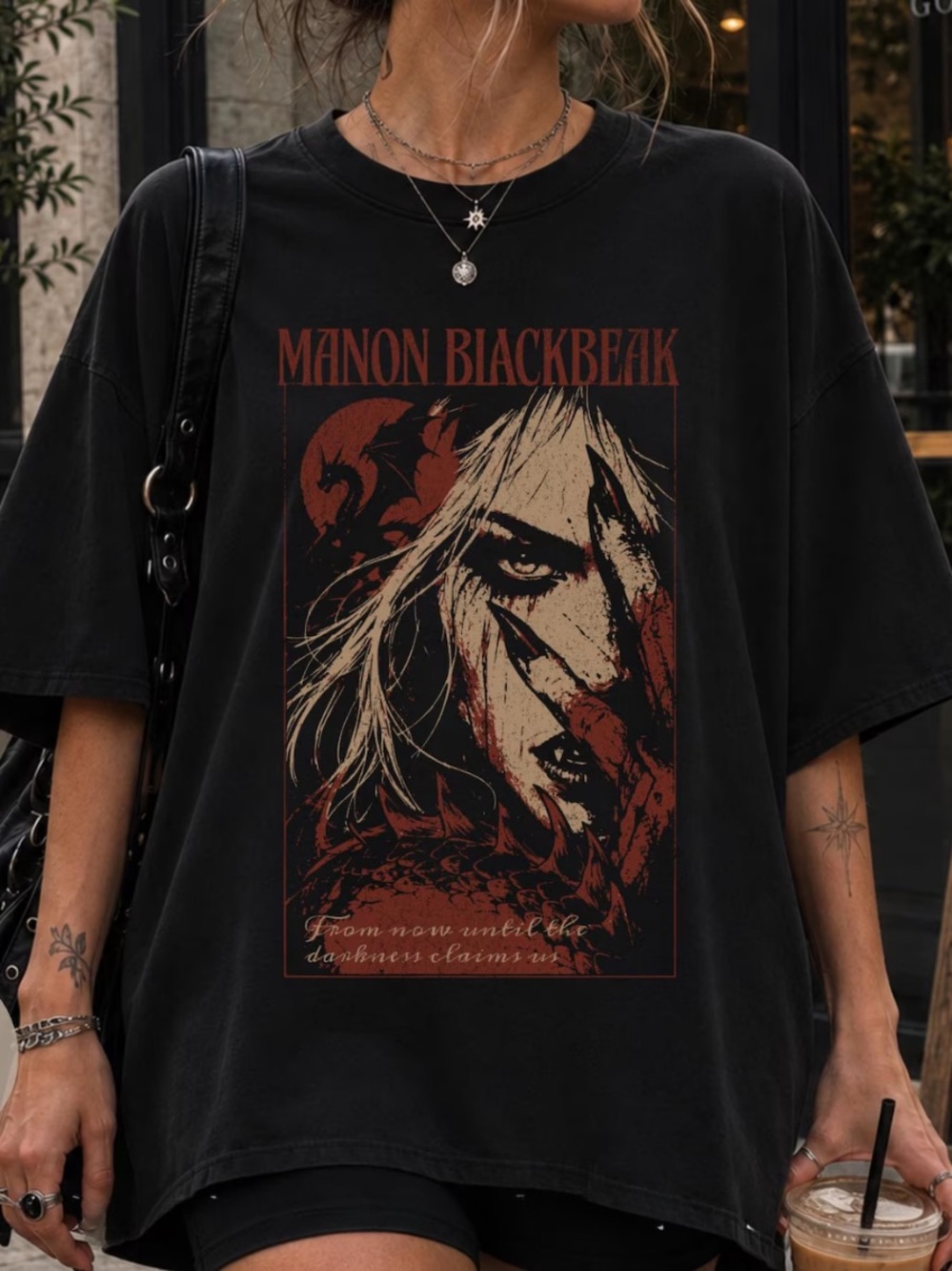 Manon Blackbeak Graphic Short Sleeve Tee - Black